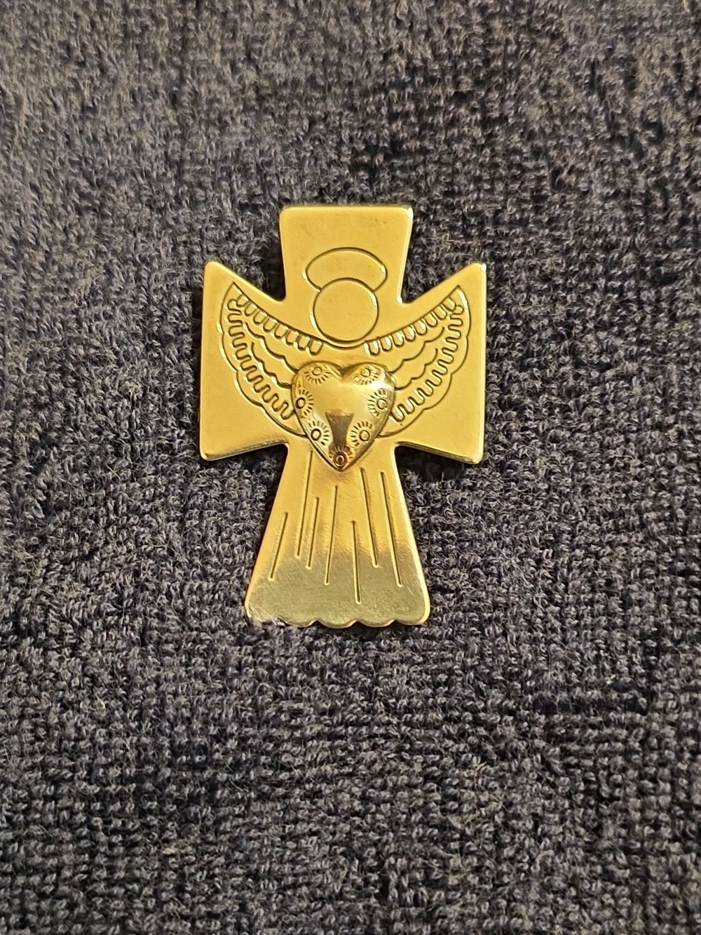 Decorative Sterling Silver 925 Angel Cross Pin/Charm